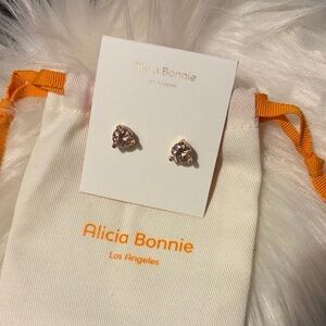 Alicia Bonnie Pink Crystal Stud Earrings